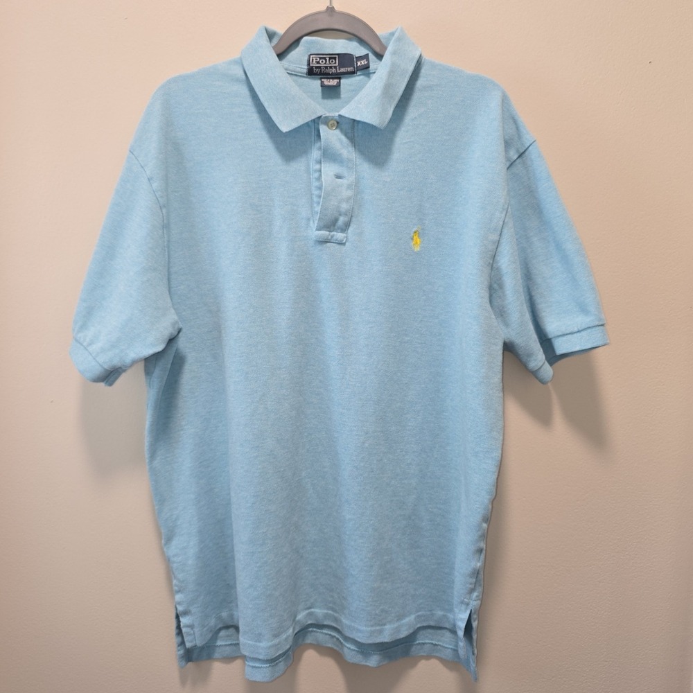 Vintage Polo by Ralph Lauren Men's Plus Size 2X Big & Tall Polo Shirt Blue